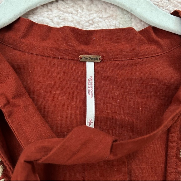 Free People Dreaming About You Baby Doll Blouse Embroidered Boho Size Small - Picture 7 of 13